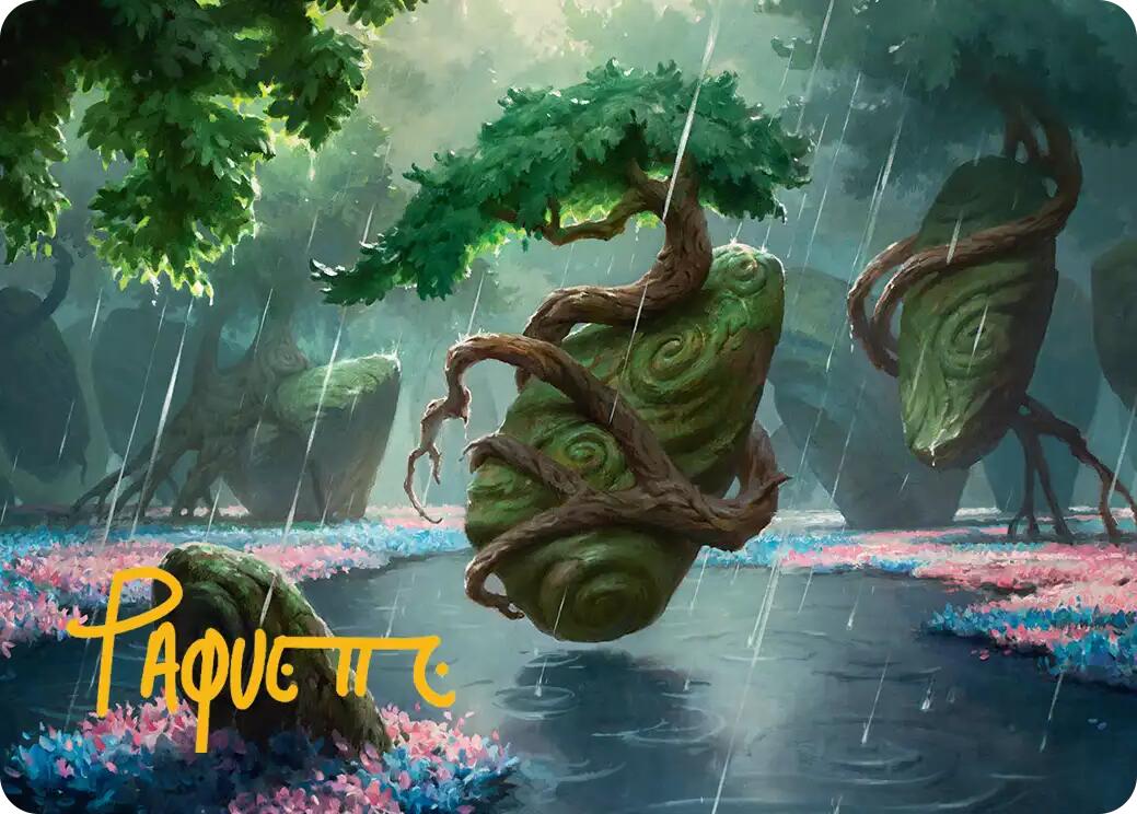 Rain-Slicked Copse Art Card (Gold-Stamped Signature) [Lorwyn Eclipsed Art Series] | Gear Gaming Bentonville