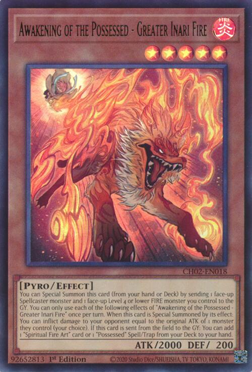 Awakening of the Possessed - Greater Inari Fire [CH02-EN018] Ultra Rare | Gear Gaming Bentonville