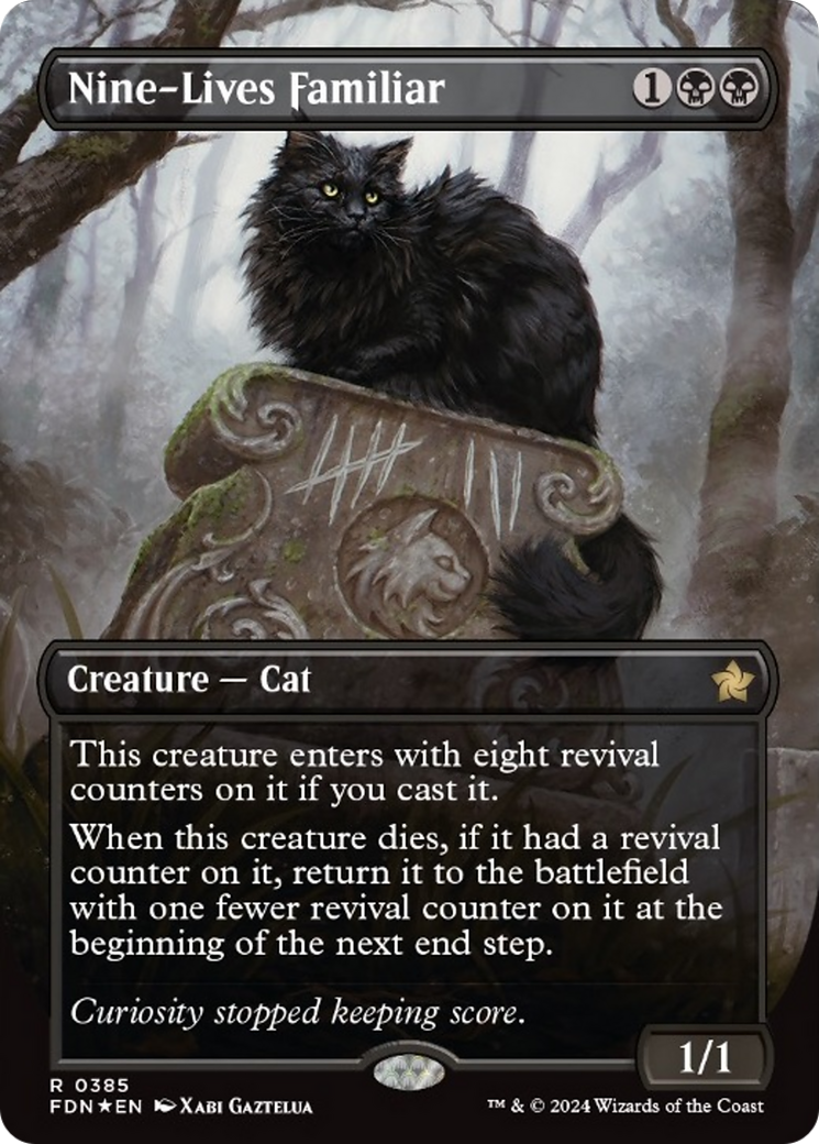 Nine-Lives Familiar (Borderless Mana Foil) [Foundations] | Gear Gaming Bentonville