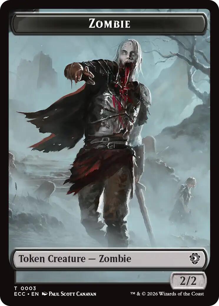 Zombie // Elf Warrior Double-Sided Token [Lorwyn Eclipsed Tokens] | Gear Gaming Bentonville
