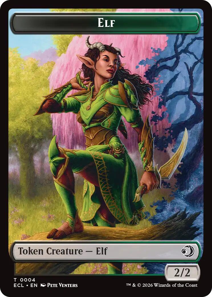 Elf // Treasure Double-Sided Token [Lorwyn Eclipsed Tokens] | Gear Gaming Bentonville