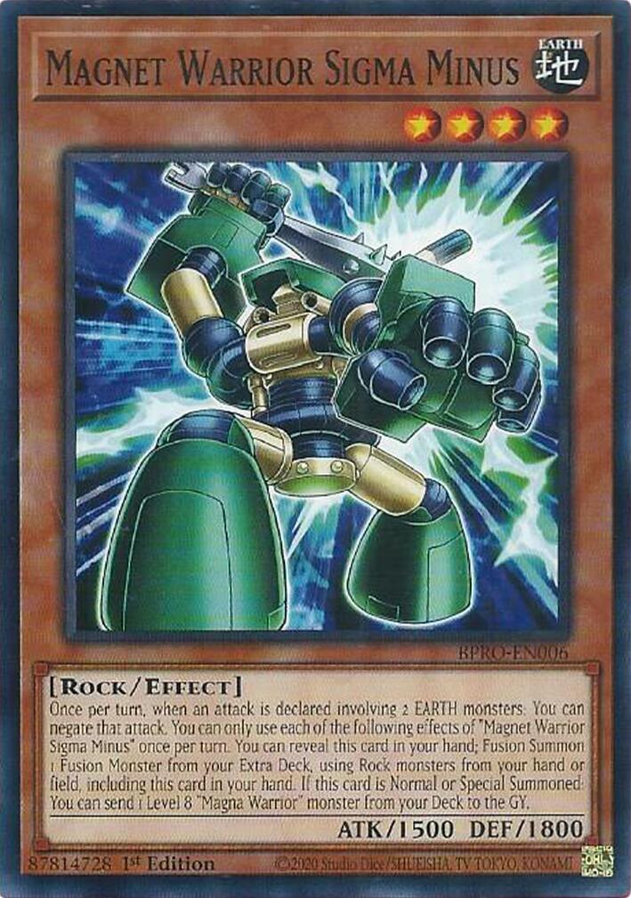Magnet Warrior Sigma Minus [BPRO-EN006] Common | Gear Gaming Bentonville