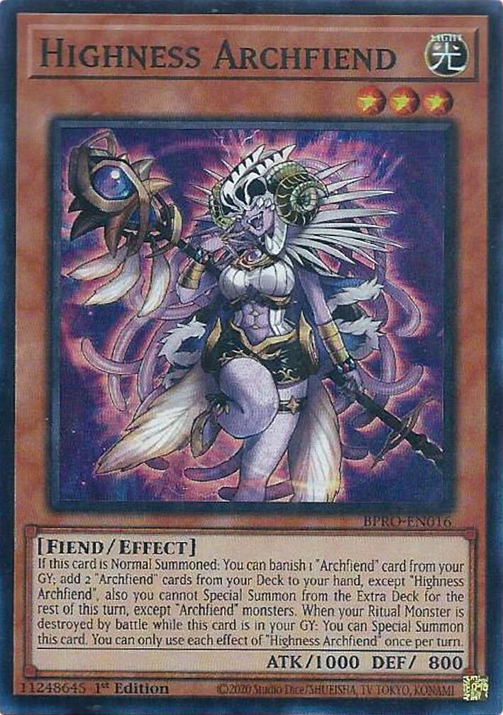 Highness Archfiend [BPRO-EN016] Super Rare | Gear Gaming Bentonville