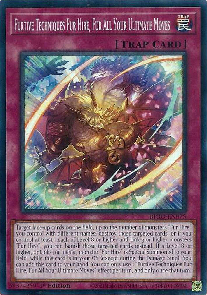 Furtive Techniques Fur Hire, Fur All Your Ultimate Moves [BPRO-EN075] Common | Gear Gaming Bentonville