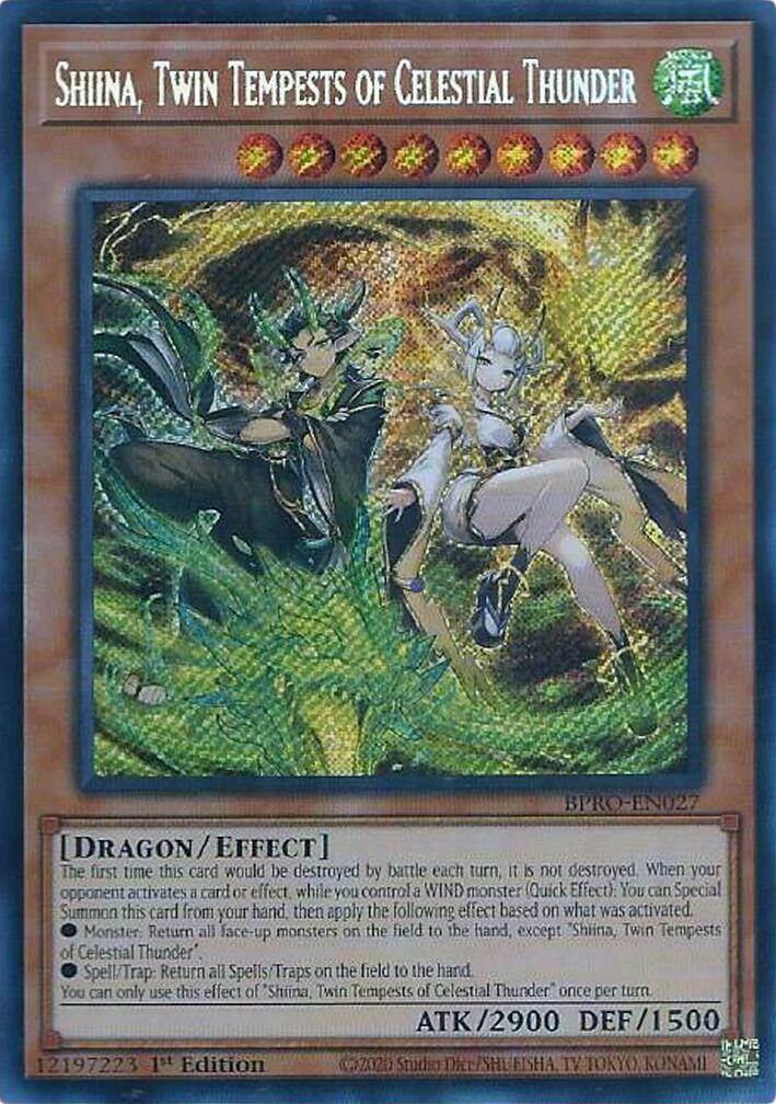 Shiina, Twin Tempests of Celestial Thunder [BPRO-EN027] Secret Rare | Gear Gaming Bentonville