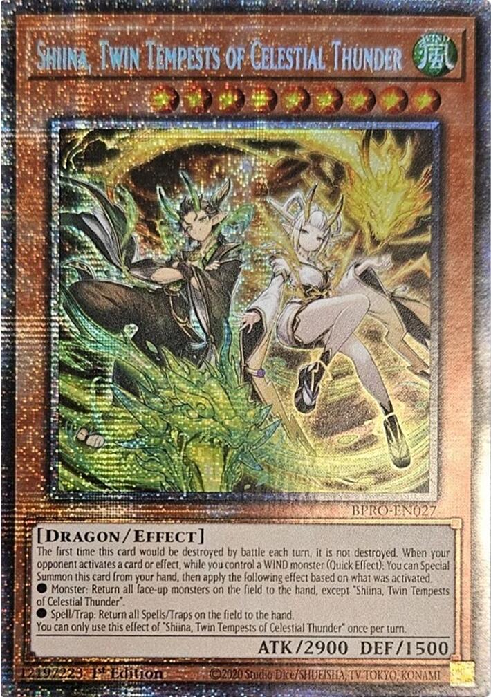 Shiina, Twin Tempests of Celestial Thunder [BPRO-EN027] Starlight Rare | Gear Gaming Bentonville