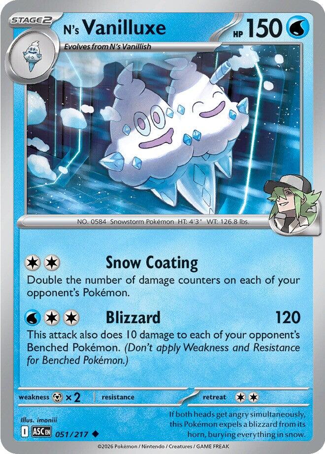 N's Vanilluxe (051/217) [Mega Evolution: Ascended Heroes] | Gear Gaming Bentonville