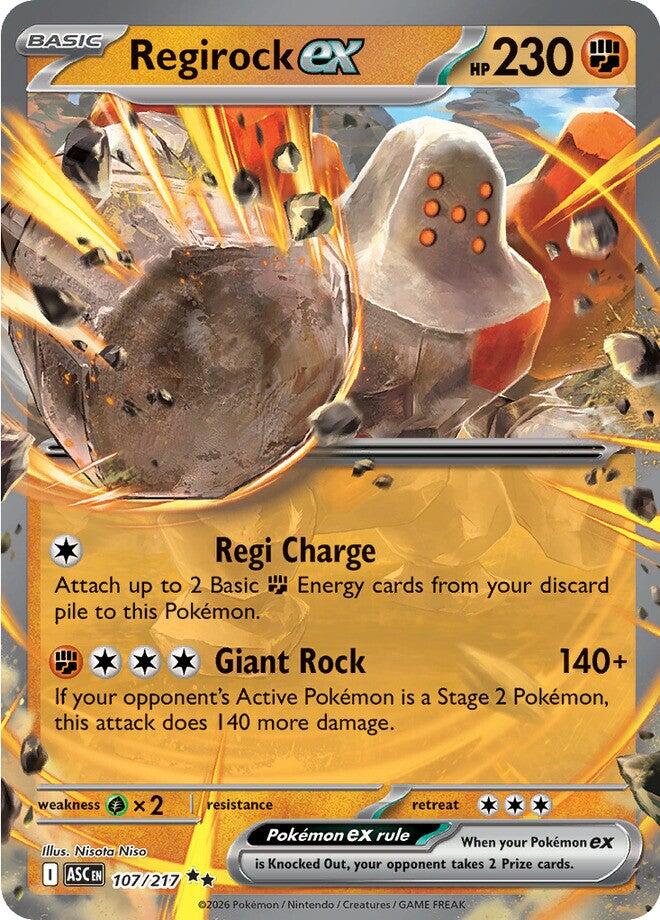 Regirock ex (107/217) [Mega Evolution: Ascended Heroes] | Gear Gaming Bentonville