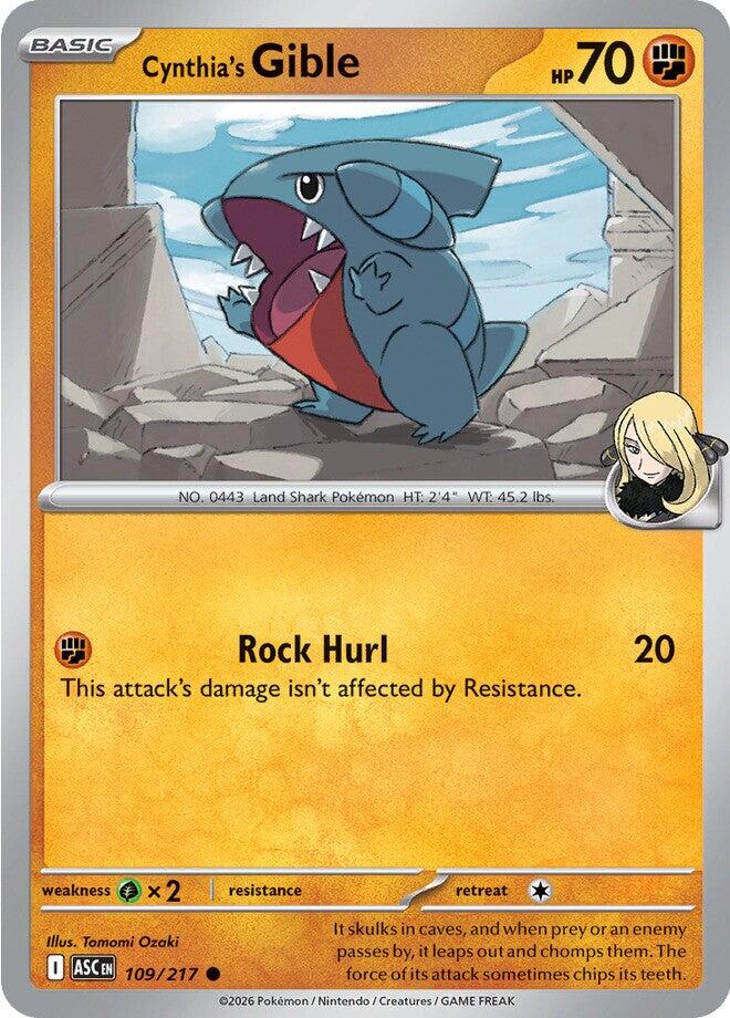 Cynthia's Gible (109/217) [Mega Evolution: Ascended Heroes] | Gear Gaming Bentonville