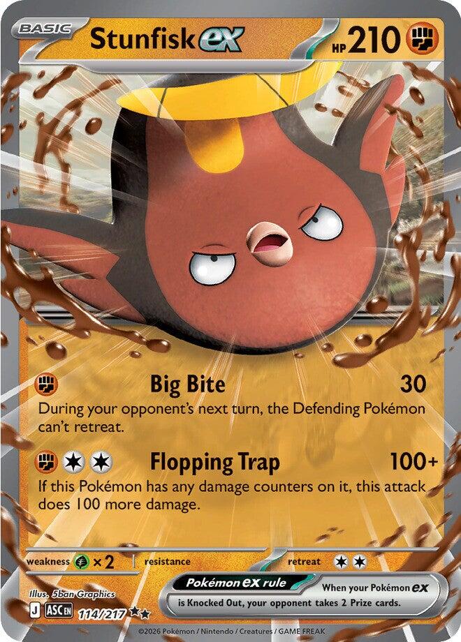 Stunfisk ex (114/217) [Mega Evolution: Ascended Heroes] | Gear Gaming Bentonville