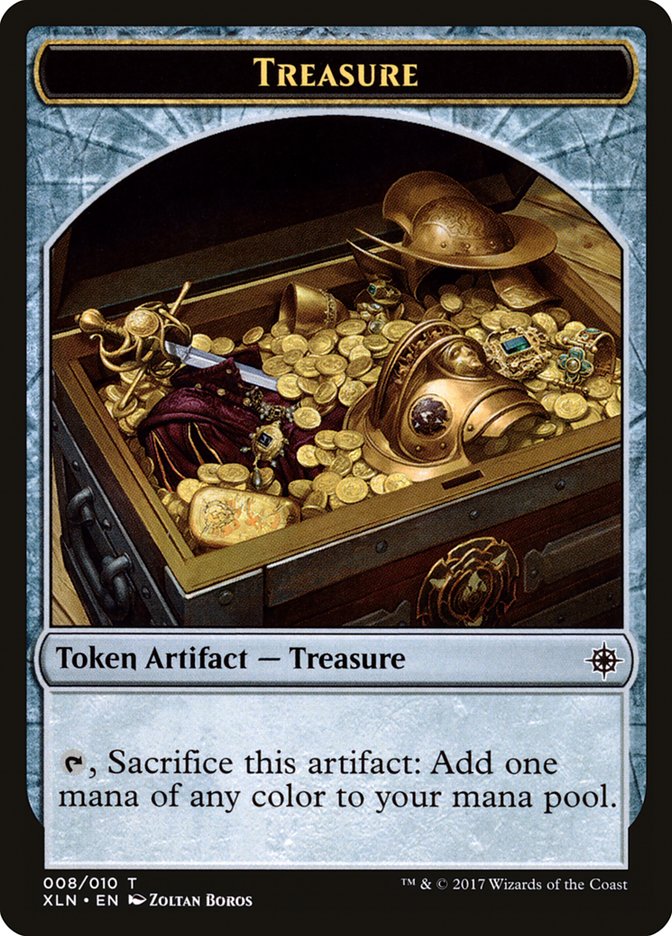 Dinosaur // Treasure (008) Double-Sided Token [Ixalan Tokens] | Gear Gaming Bentonville