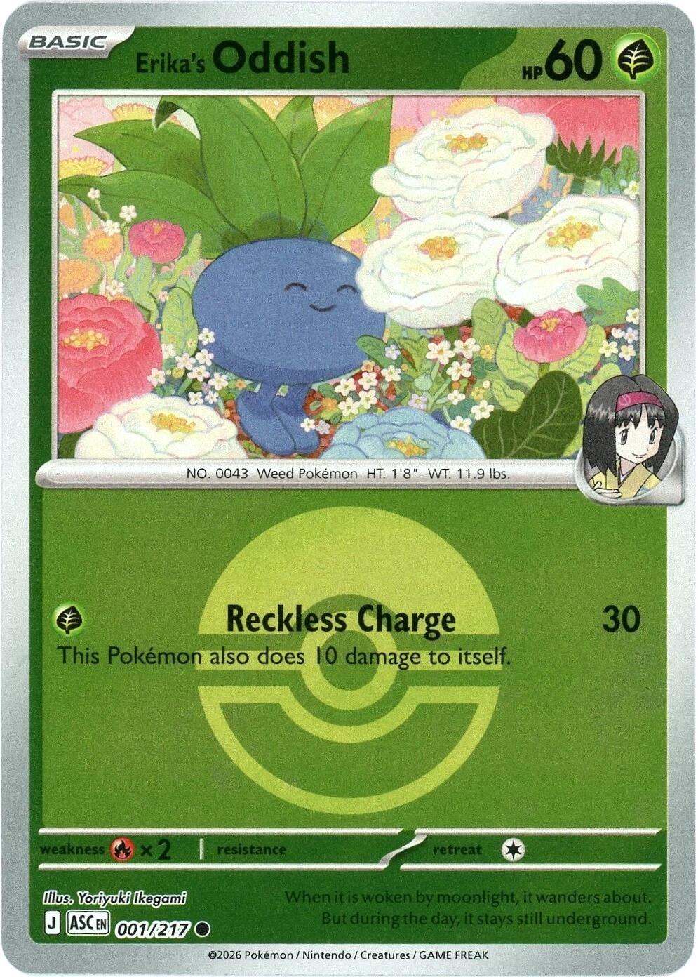 Erika's Oddish (001/217) (Poke Ball) [Mega Evolution: Ascended Heroes] | Gear Gaming Bentonville