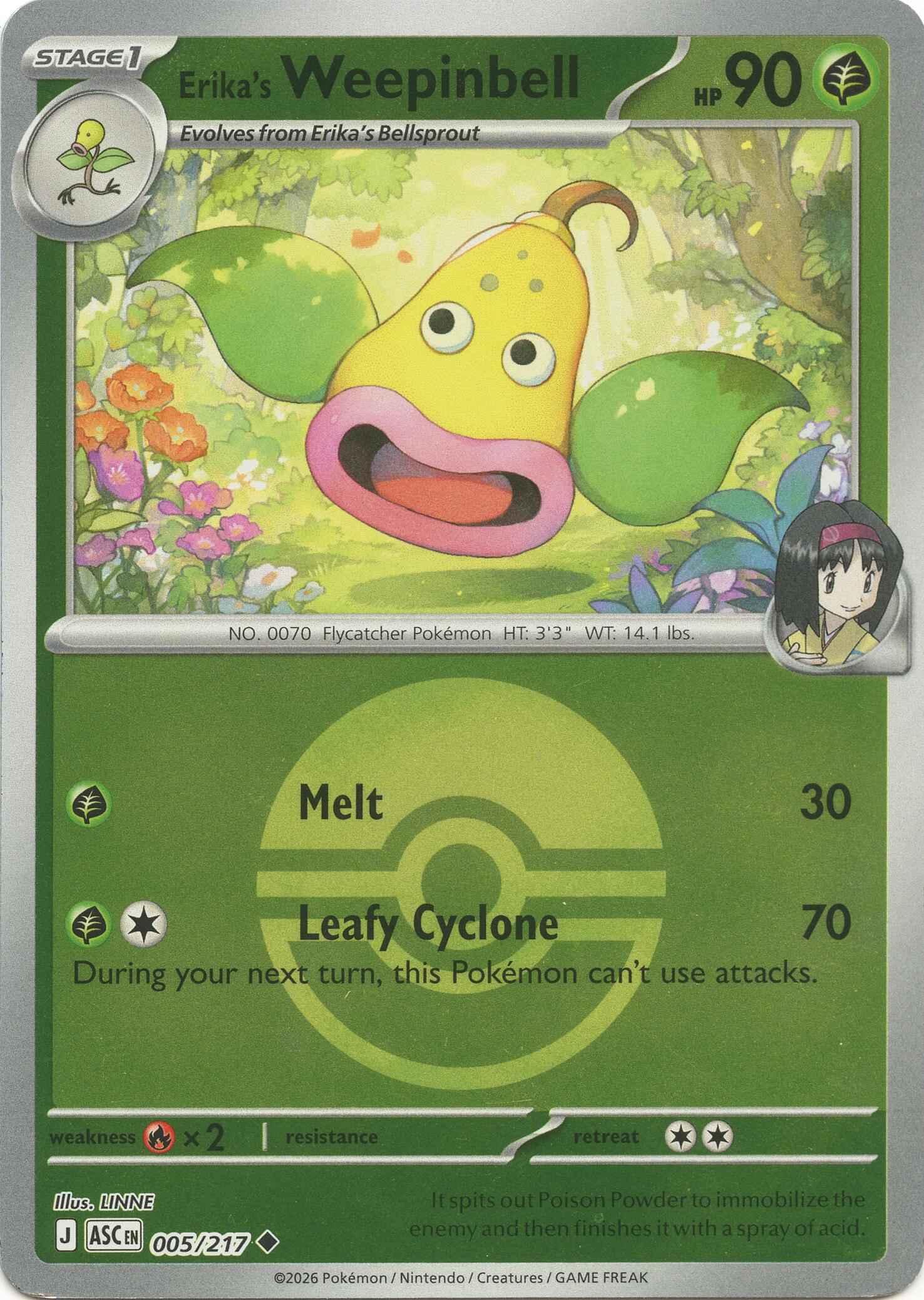 Erika's Weepinbell (005/217) (Poke Ball) [Mega Evolution: Ascended Heroes] | Gear Gaming Bentonville