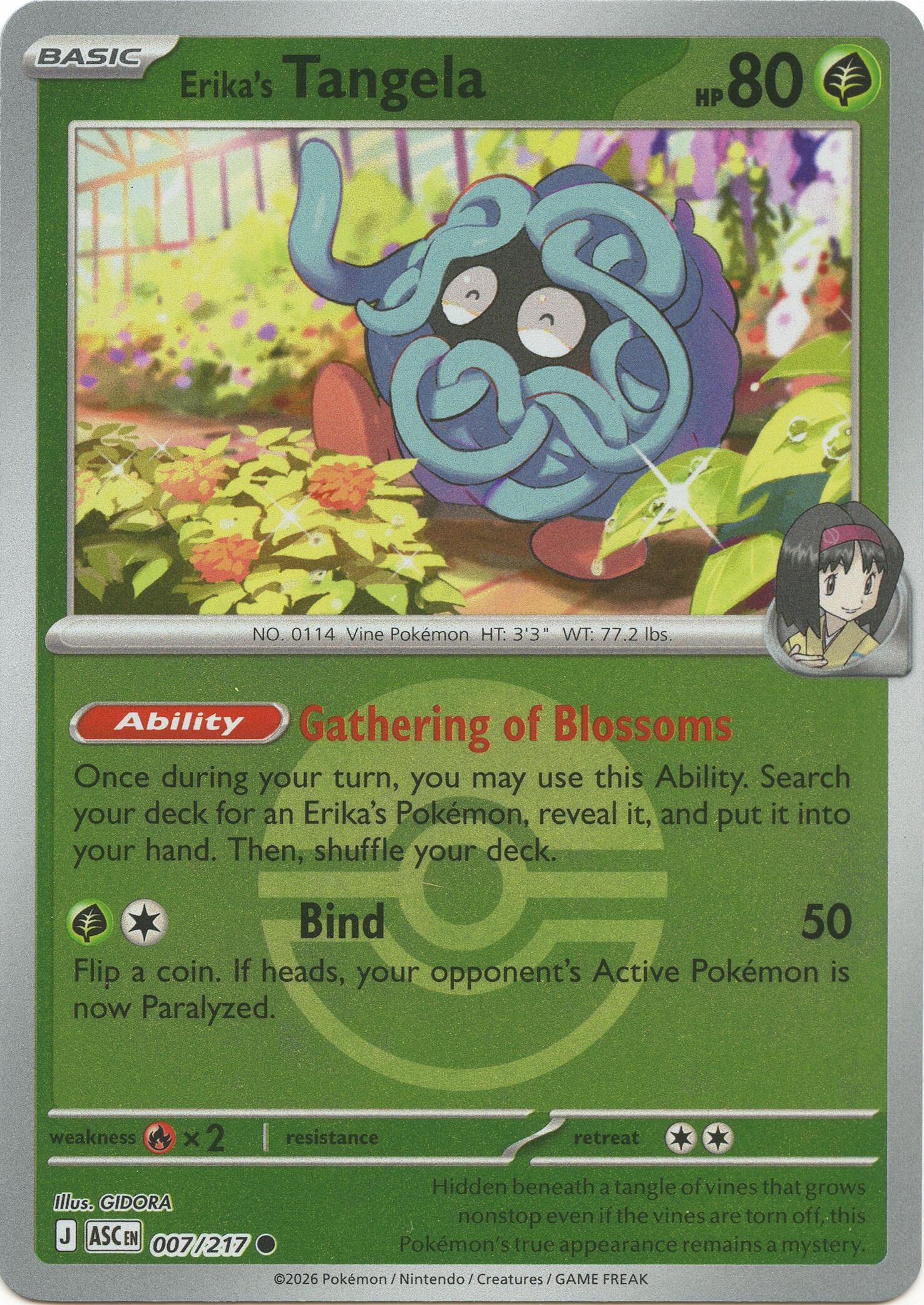 Erika's Tangela (007/217) (Poke Ball) [Mega Evolution: Ascended Heroes] | Gear Gaming Bentonville