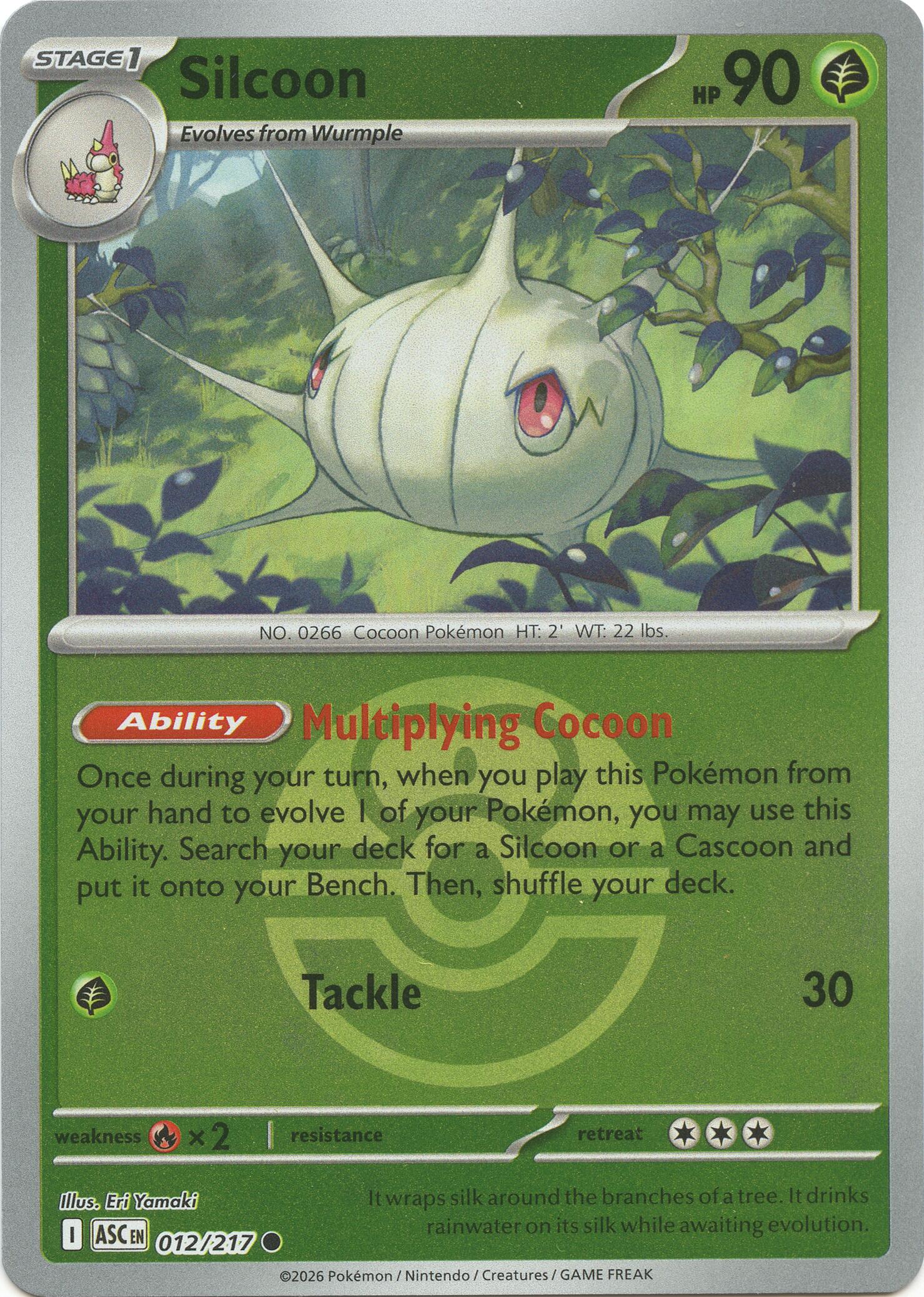 Silcoon (012/217) (Love Ball) [Mega Evolution: Ascended Heroes] | Gear Gaming Bentonville