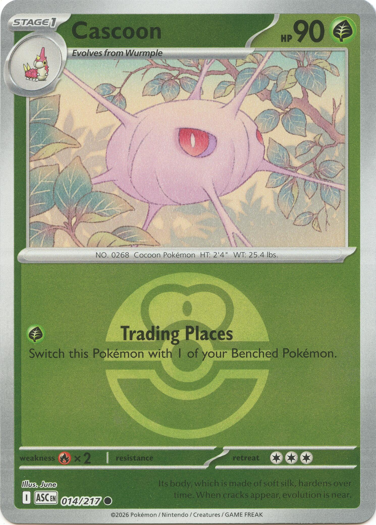 Cascoon (014/217) (Love Ball) [Mega Evolution: Ascended Heroes] | Gear Gaming Bentonville