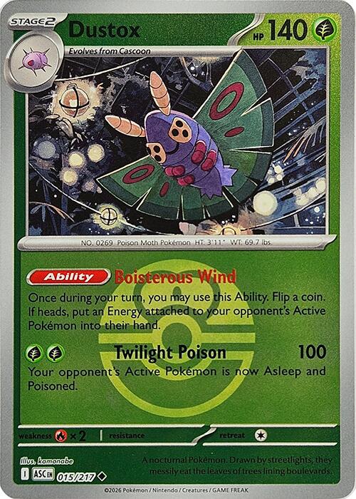 Dustox (015/217) (Love Ball) [Mega Evolution: Ascended Heroes] | Gear Gaming Bentonville