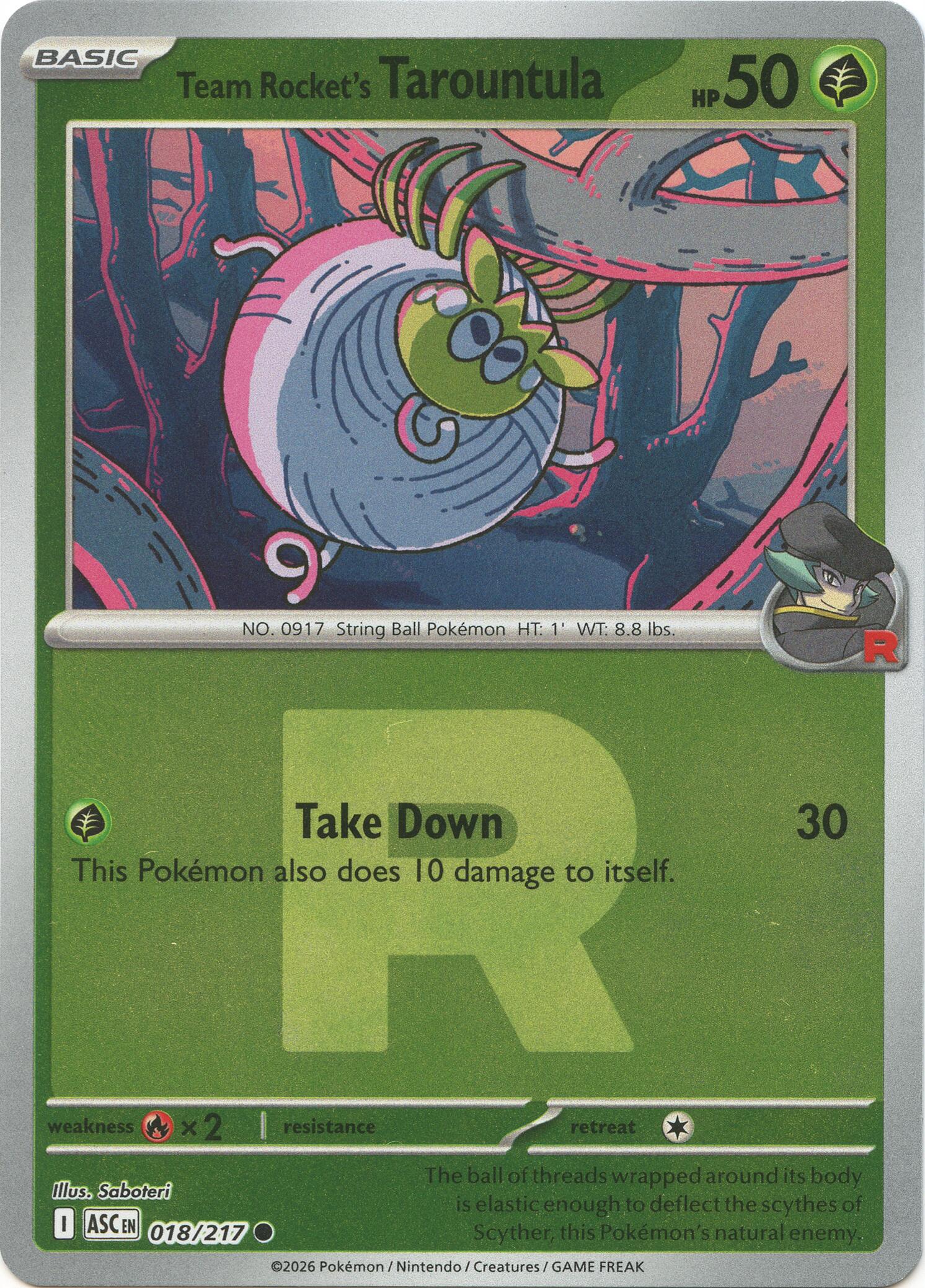 Team Rocket's Tarountula (018/217) (Team Rocket) [Mega Evolution: Ascended Heroes] | Gear Gaming Bentonville
