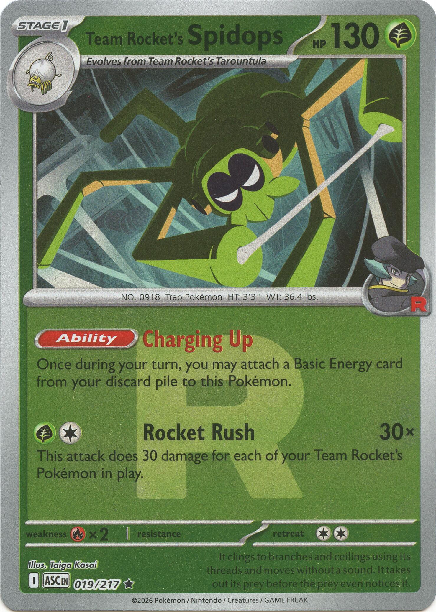 Team Rocket's Spidops (019/217) (Team Rocket) [Mega Evolution: Ascended Heroes] | Gear Gaming Bentonville