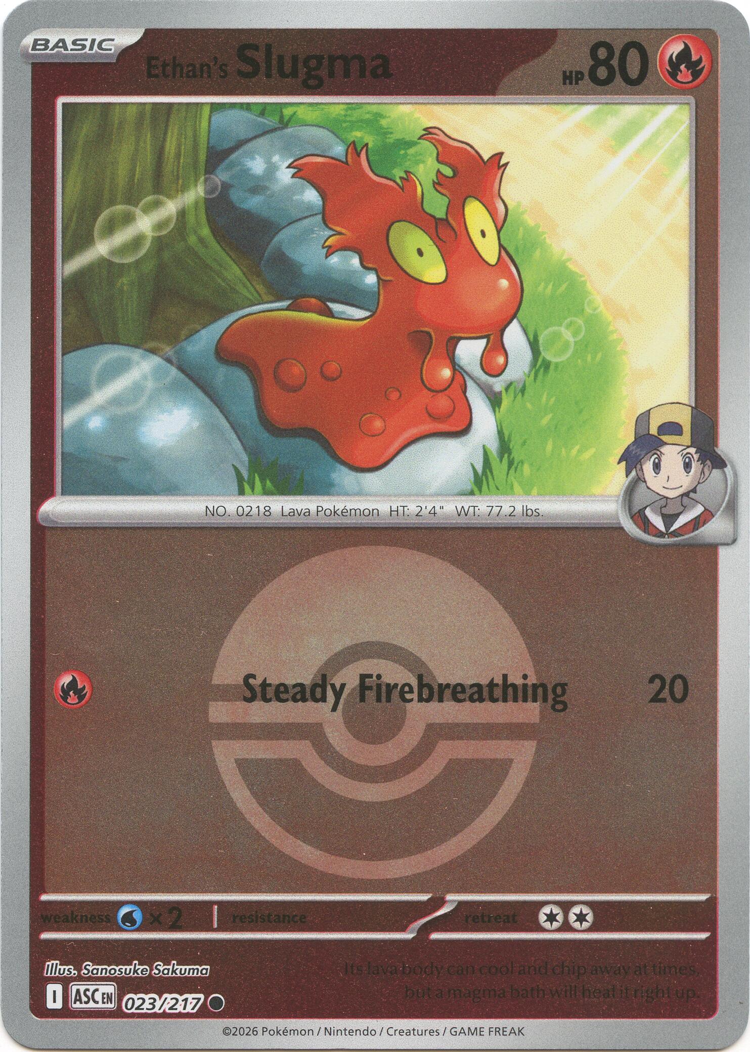 Ethan's Slugma (023/217) (Poke Ball) [Mega Evolution: Ascended Heroes] | Gear Gaming Bentonville