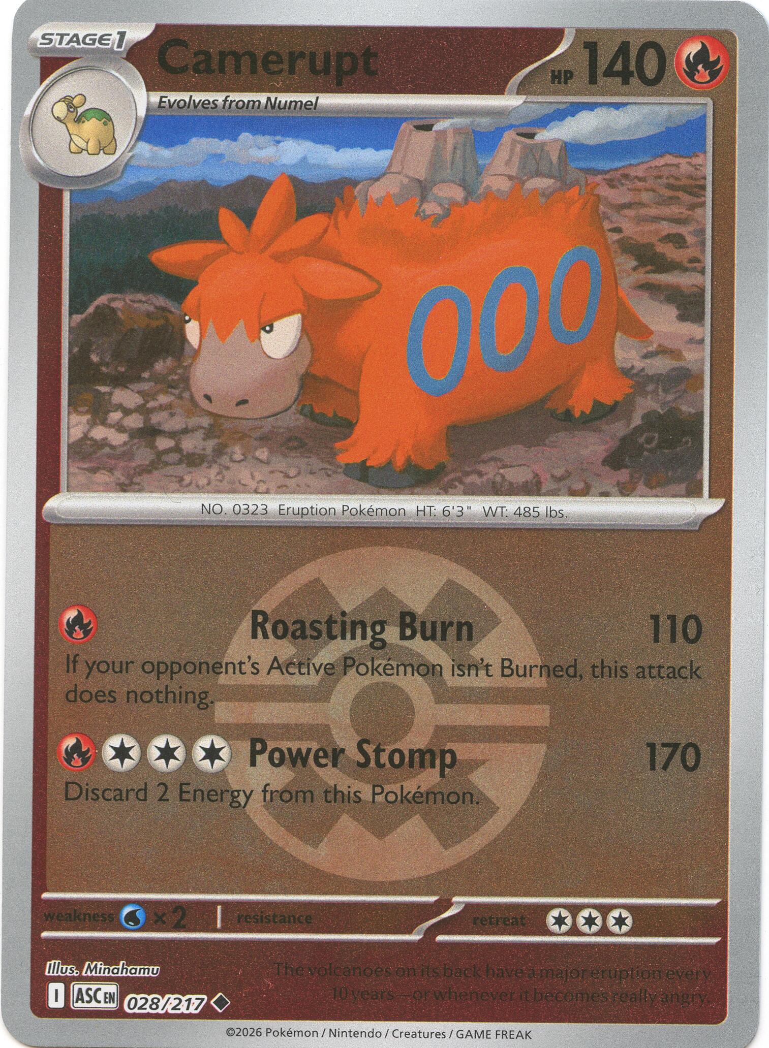 Camerupt (028/217) (Quick Ball) [Mega Evolution: Ascended Heroes] | Gear Gaming Bentonville