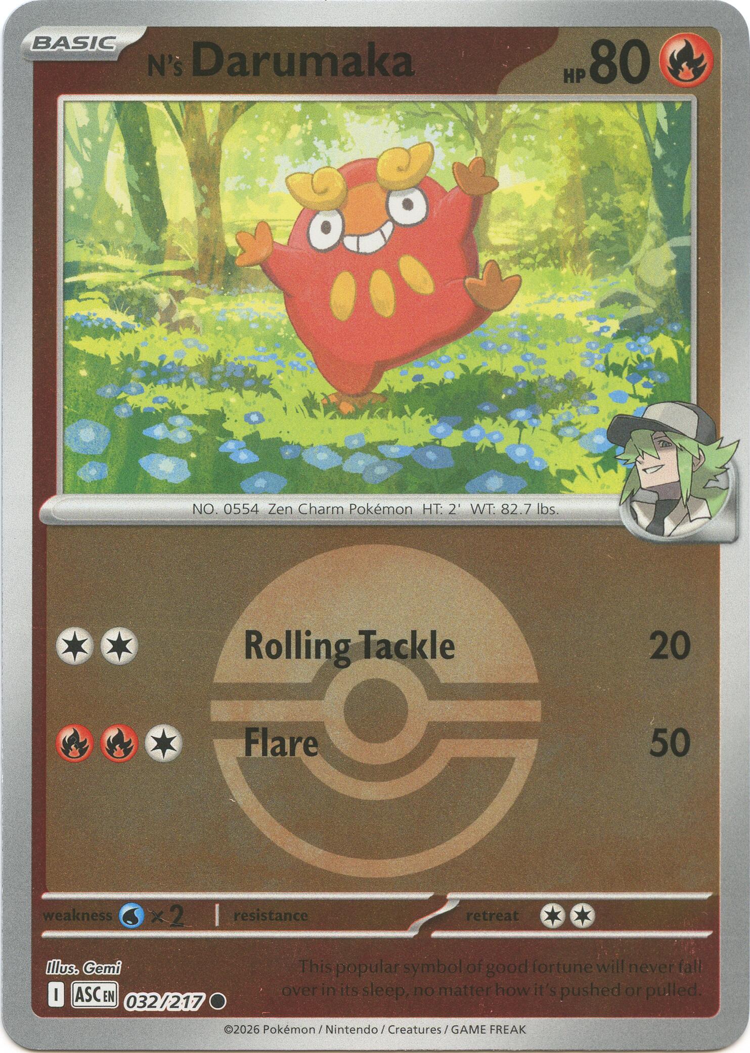 N's Darumaka (032/217) (Poke Ball) [Mega Evolution: Ascended Heroes] | Gear Gaming Bentonville