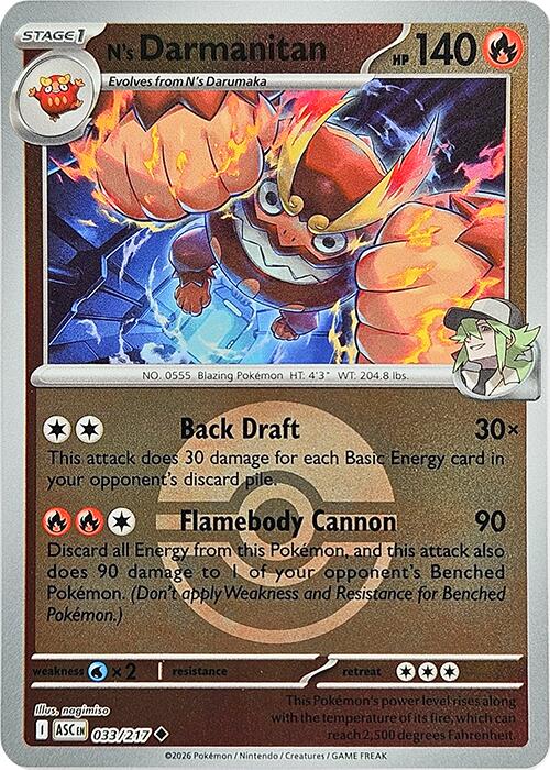 N's Darmanitan (033/217) (Poke Ball) [Mega Evolution: Ascended Heroes] | Gear Gaming Bentonville