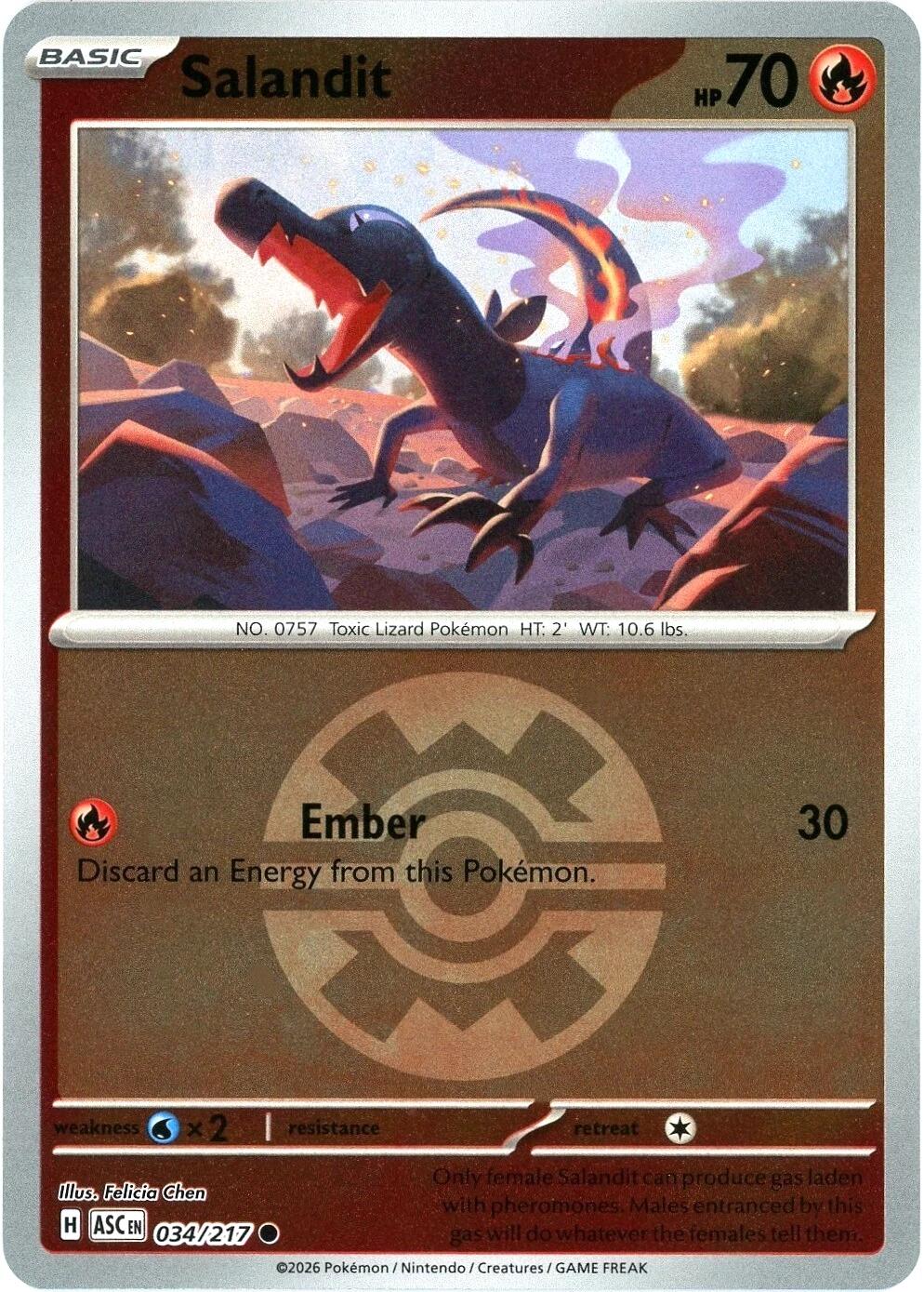 Salandit (034/217) (Quick Ball) [Mega Evolution: Ascended Heroes] | Gear Gaming Bentonville