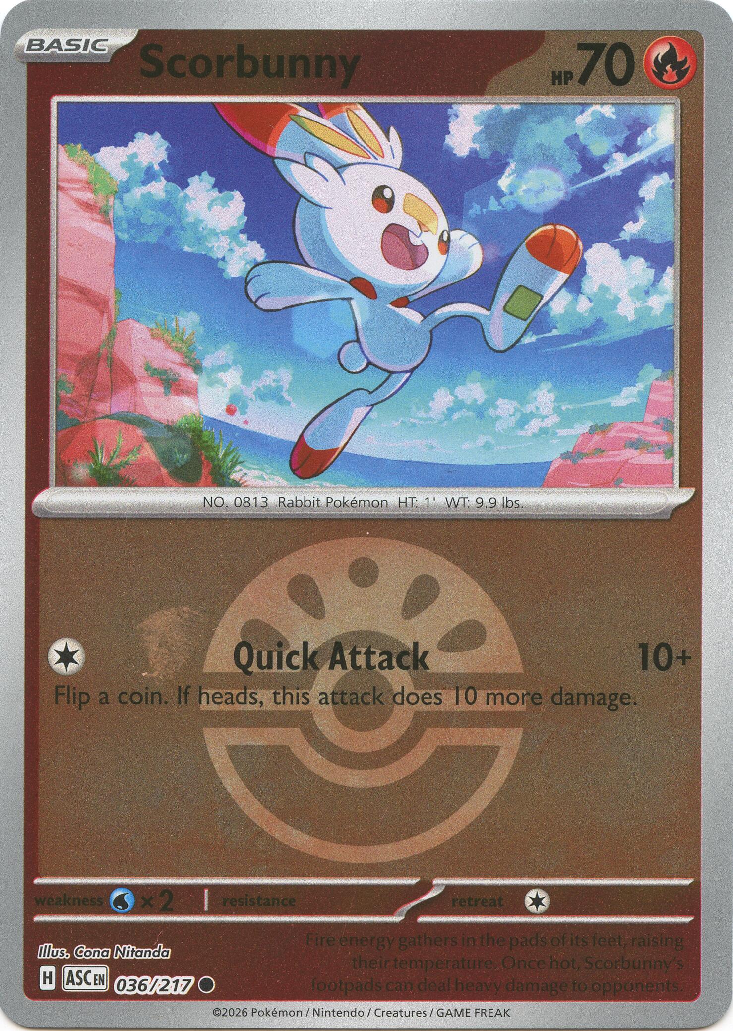 Scorbunny (036/217) (Friend Ball) [Mega Evolution: Ascended Heroes] | Gear Gaming Bentonville