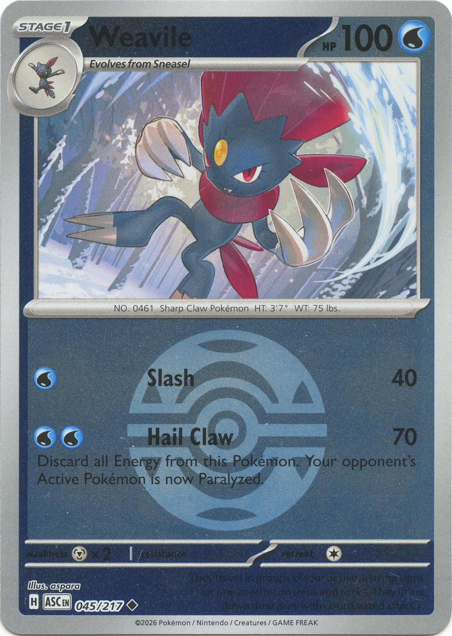 Weavile (045/217) (Dusk Ball) [Mega Evolution: Ascended Heroes] | Gear Gaming Bentonville
