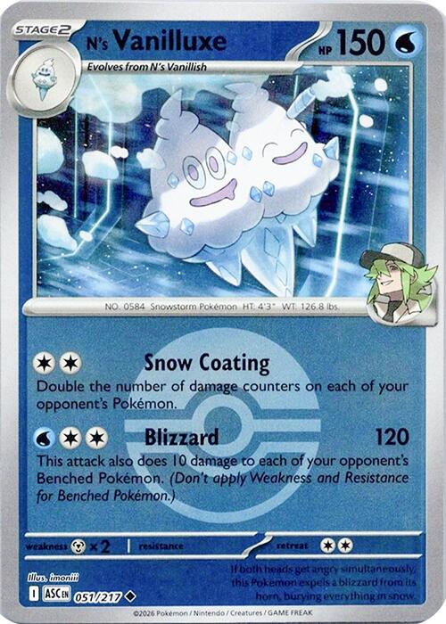 N's Vanilluxe (051/217) (Poke Ball) [Mega Evolution: Ascended Heroes] | Gear Gaming Bentonville