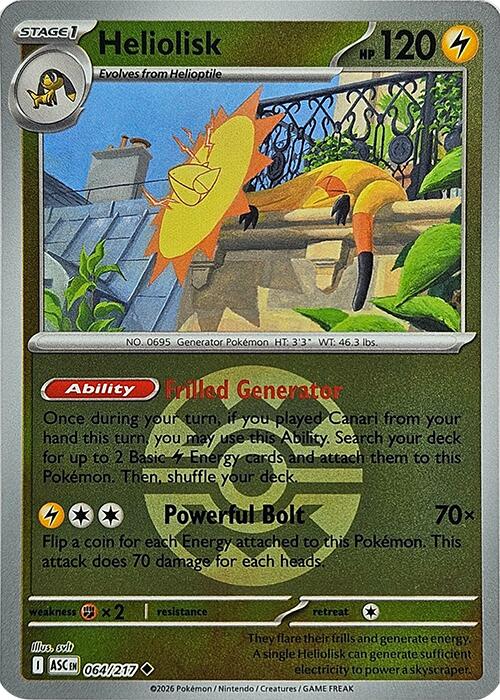 Heliolisk (064/217) (Quick Ball) [Mega Evolution: Ascended Heroes] | Gear Gaming Bentonville