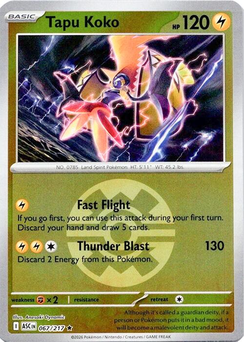 Tapu Koko (067/217) (Quick Ball) [Mega Evolution: Ascended Heroes] | Gear Gaming Bentonville