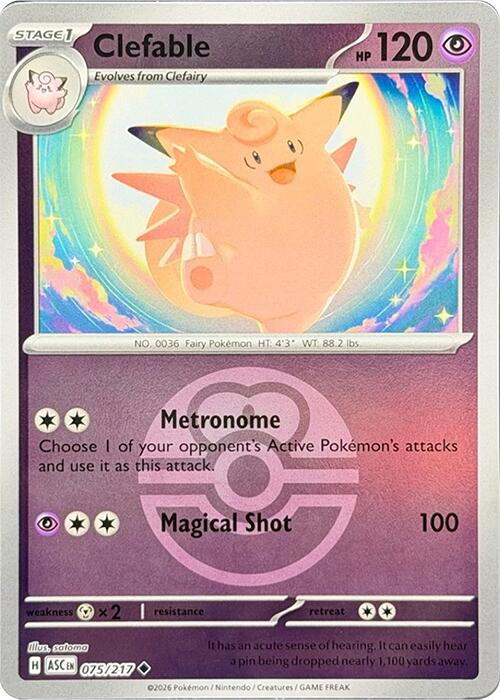 Clefable (075/217) (Love Ball) [Mega Evolution: Ascended Heroes] | Gear Gaming Bentonville