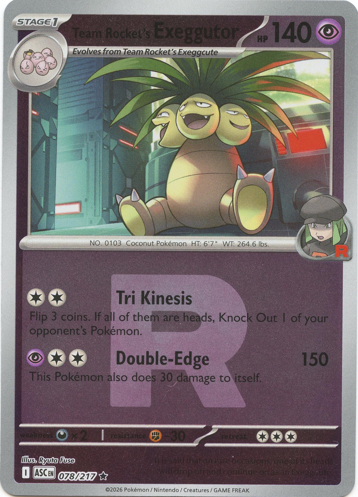 Team Rocket's Exeggutor (078/217) (Team Rocket) [Mega Evolution: Ascended Heroes] | Gear Gaming Bentonville