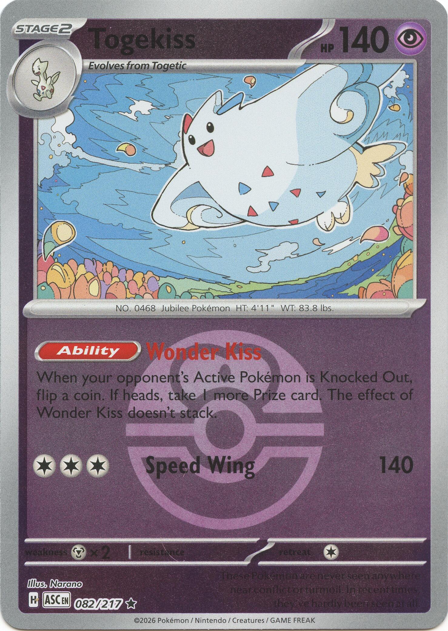 Togekiss (082/217) (Love Ball) [Mega Evolution: Ascended Heroes] | Gear Gaming Bentonville