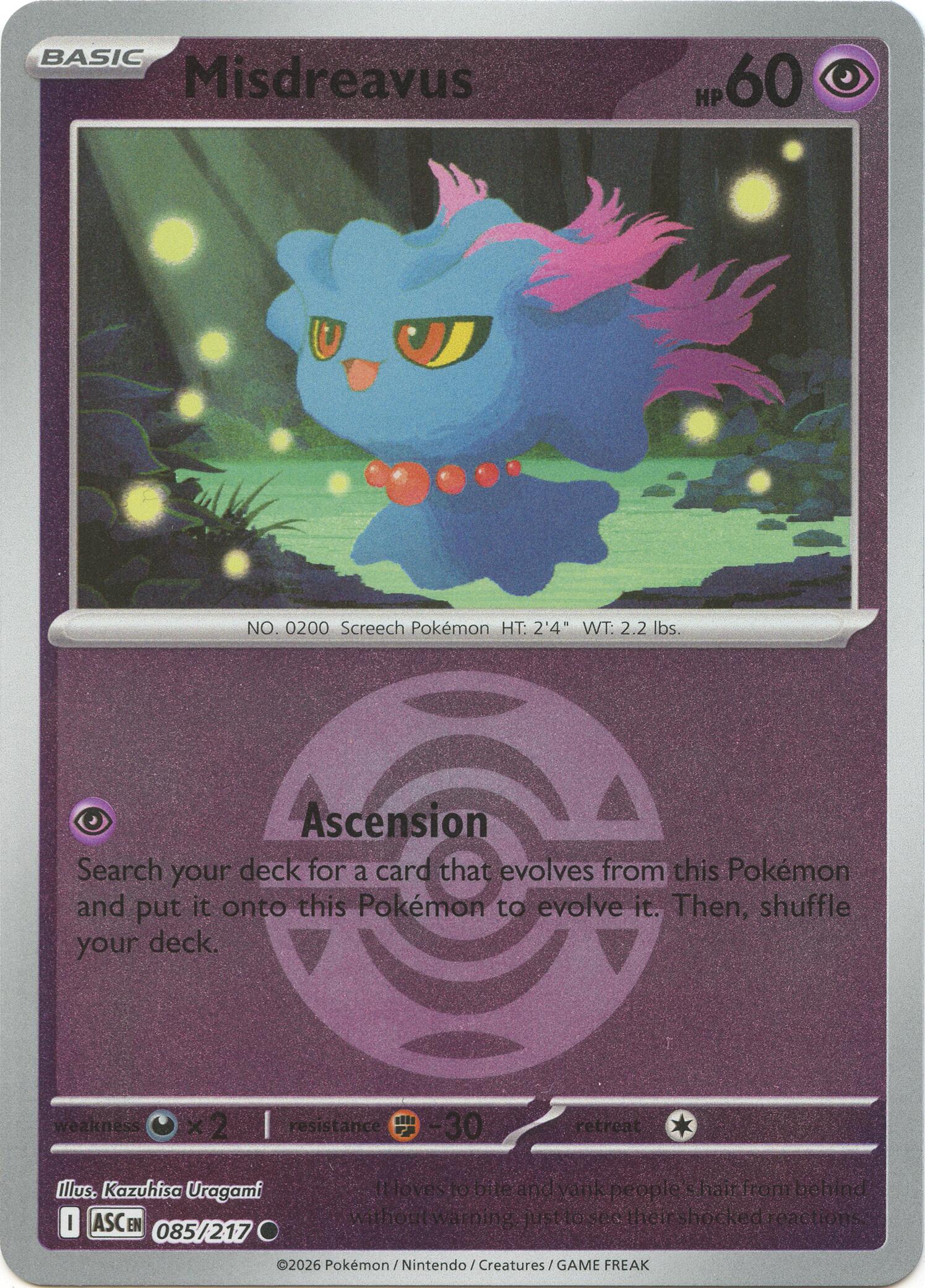 Misdreavus (085/217) (Dusk Ball) [Mega Evolution: Ascended Heroes] | Gear Gaming Bentonville
