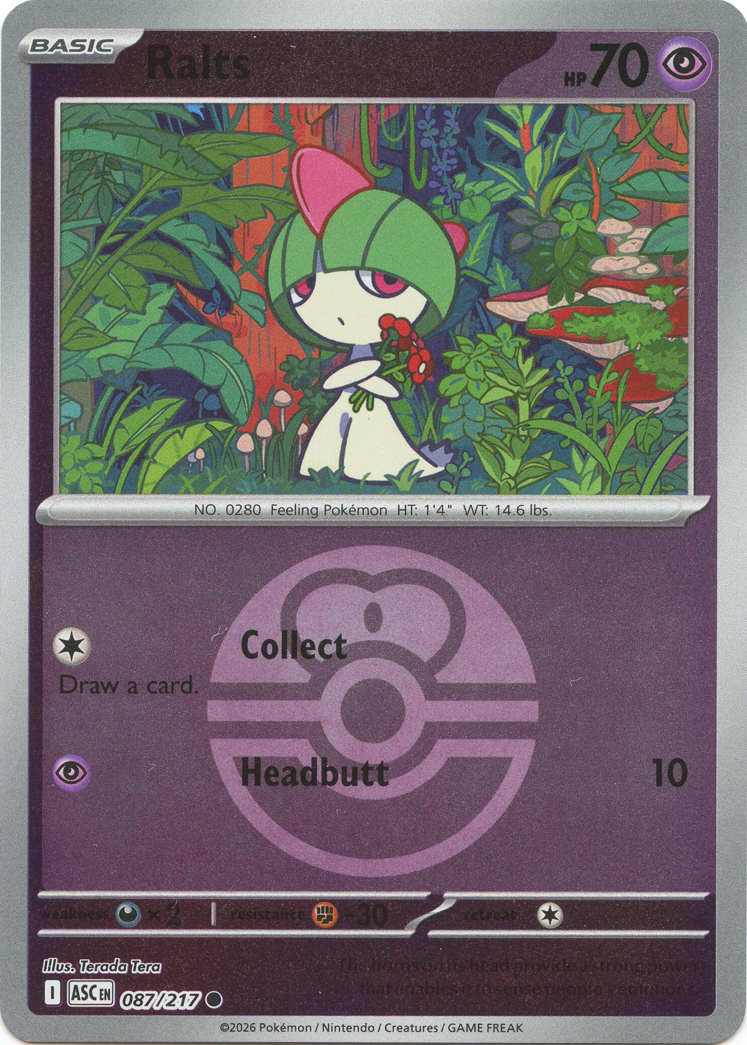 Ralts (087/217) (Love Ball) [Mega Evolution: Ascended Heroes] | Gear Gaming Bentonville