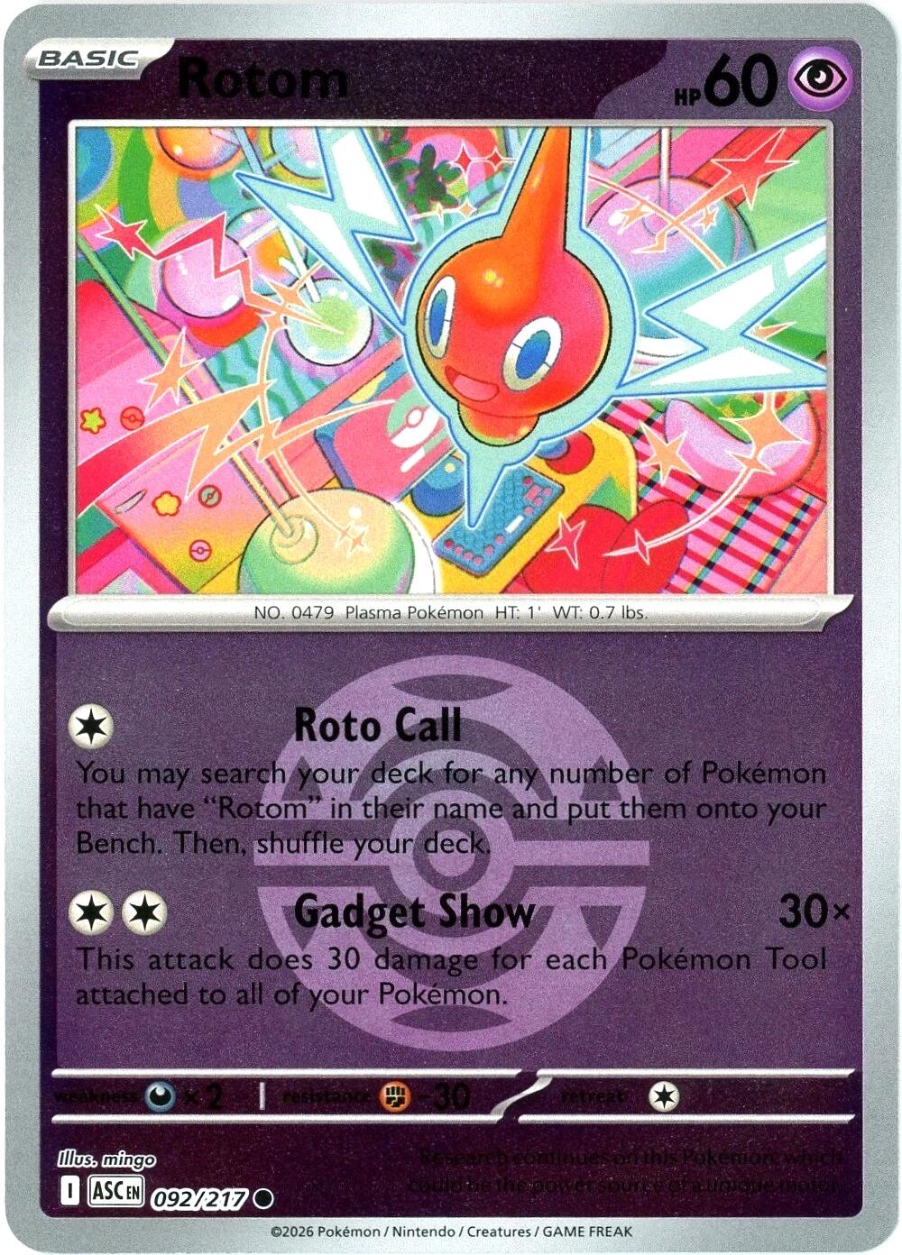 Rotom (092/217) (Dusk Ball) [Mega Evolution: Ascended Heroes] | Gear Gaming Bentonville