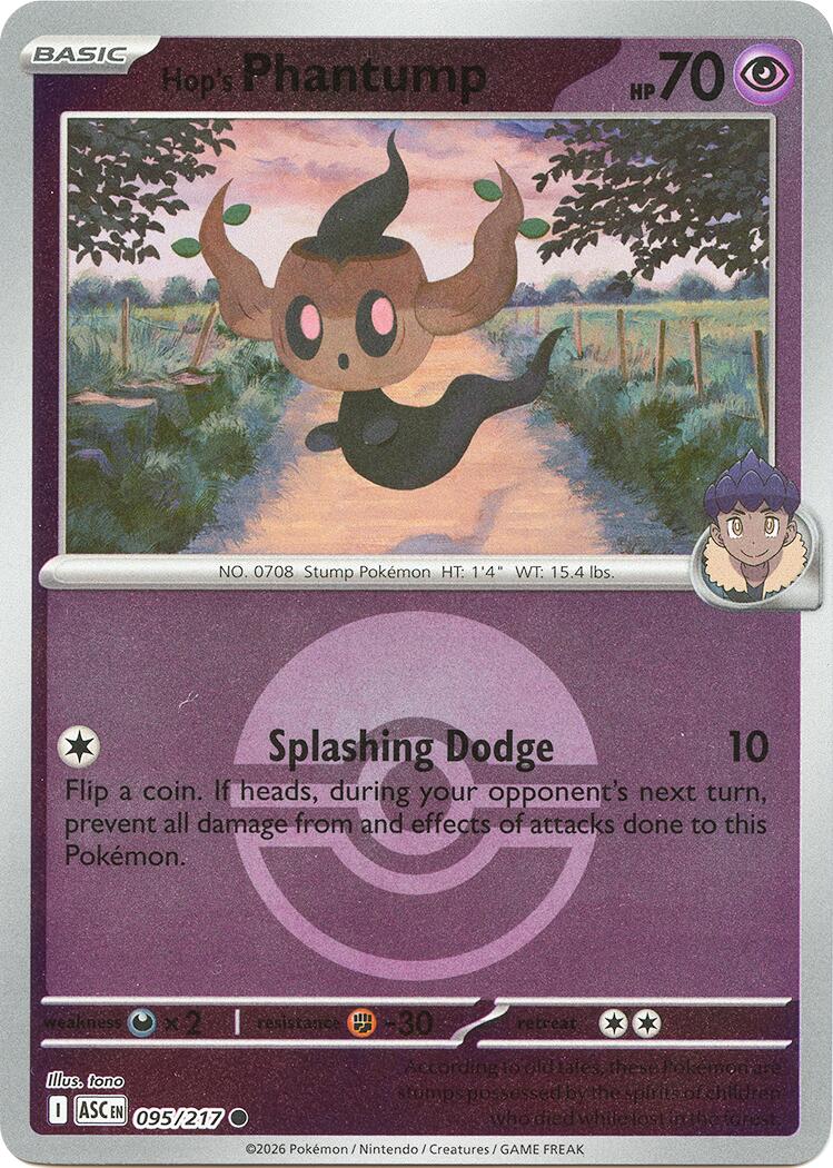 Hop's Phantump (095/217) (Poke Ball) [Mega Evolution: Ascended Heroes] | Gear Gaming Bentonville