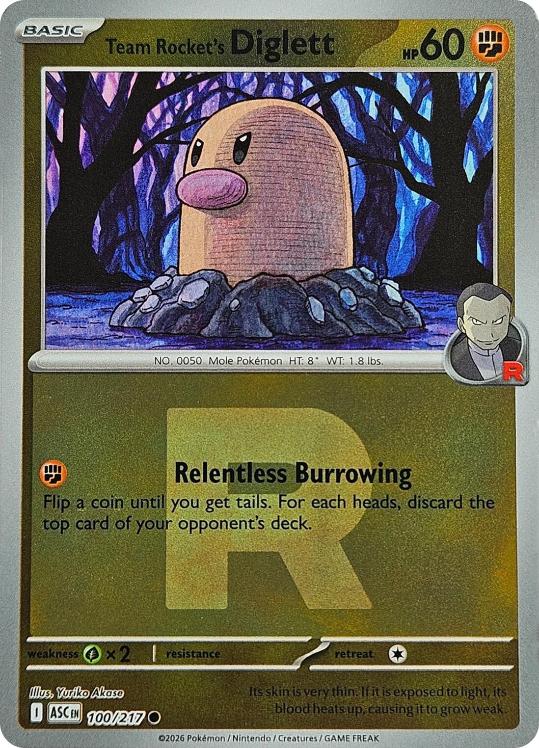 Team Rocket's Diglett (100/217) (Team Rocket) [Mega Evolution: Ascended Heroes] | Gear Gaming Bentonville