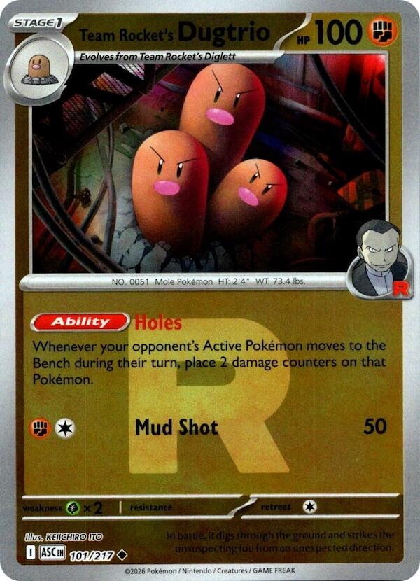 Team Rocket's Dugtrio (101/217) (Team Rocket) [Mega Evolution: Ascended Heroes] | Gear Gaming Bentonville