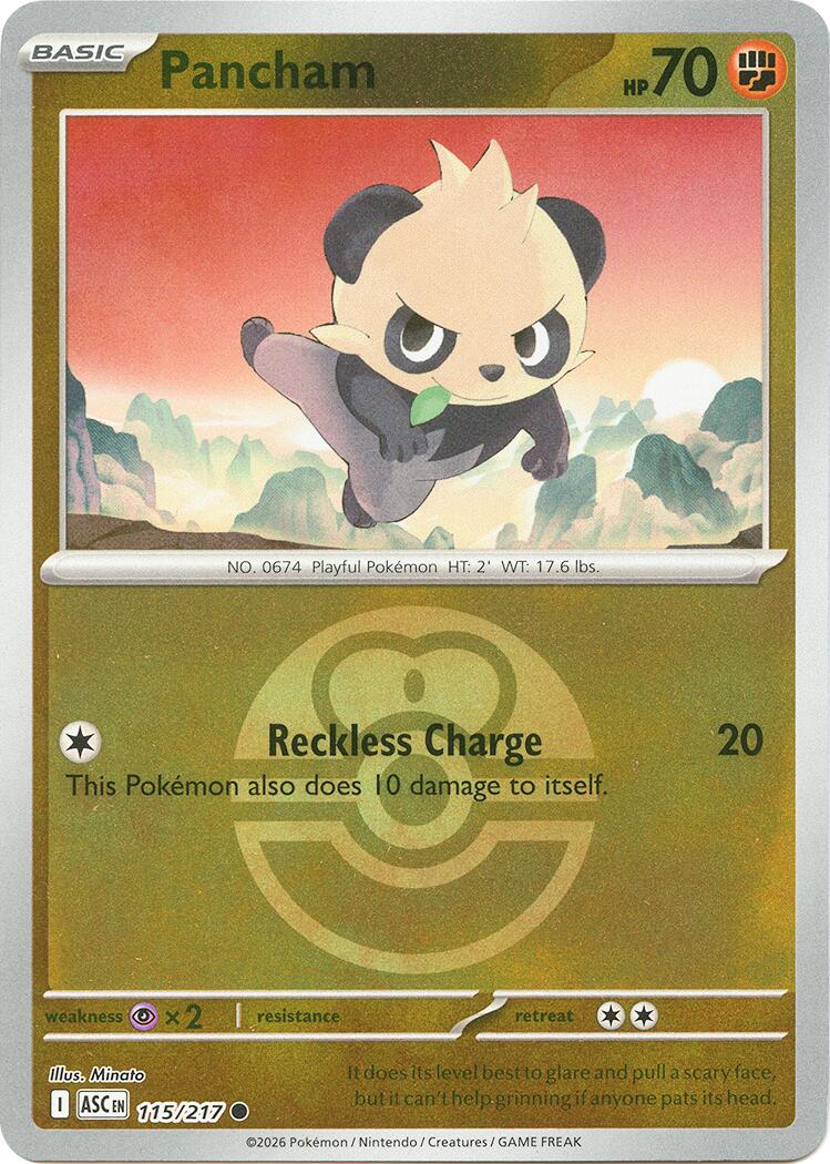 Pancham (115/217) (Love Ball) [Mega Evolution: Ascended Heroes] | Gear Gaming Bentonville
