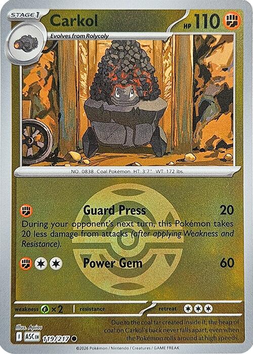 Carkol (119/217) (Dusk Ball) [Mega Evolution: Ascended Heroes] | Gear Gaming Bentonville