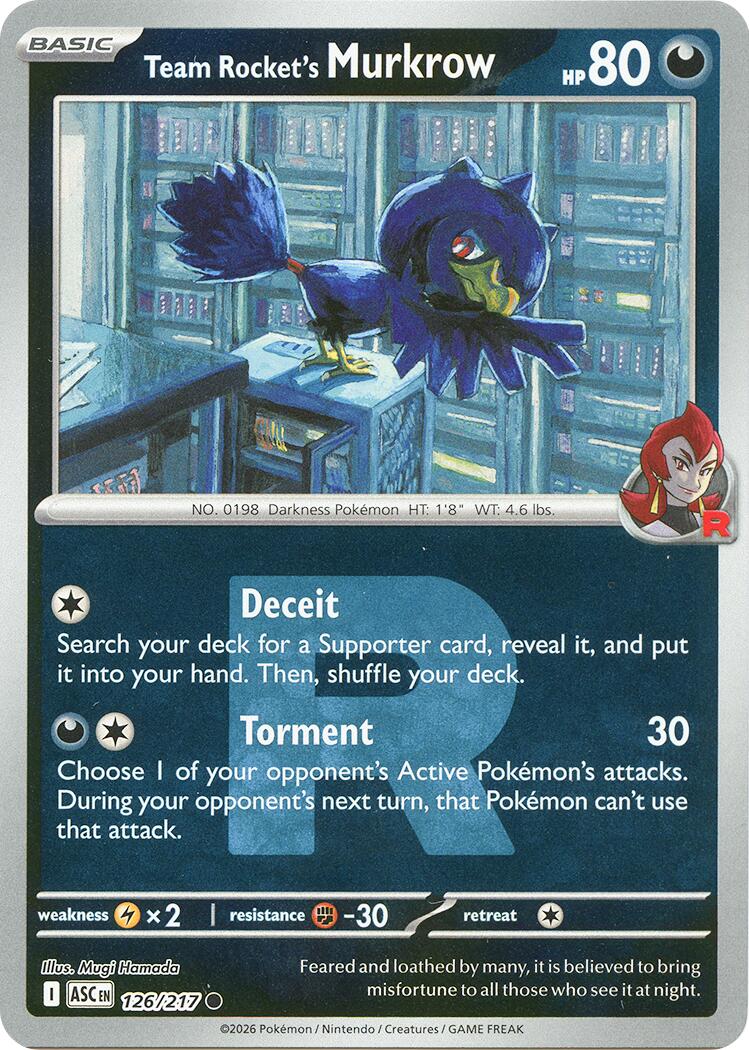 Team Rocket's Murkrow (126/217) (Team Rocket) [Mega Evolution: Ascended Heroes] | Gear Gaming Bentonville