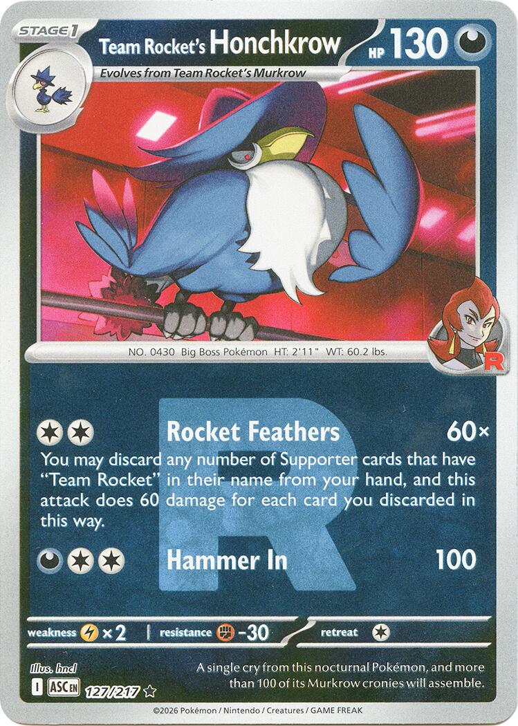 Team Rocket's Honchkrow (127/217) (Team Rocket) [Mega Evolution: Ascended Heroes] | Gear Gaming Bentonville