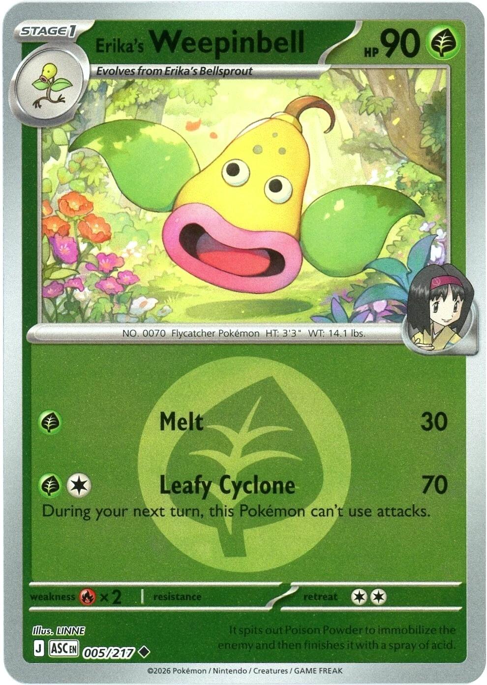Erika's Weepinbell (005/217) (Energy Symbol Pattern) [Mega Evolution: Ascended Heroes] | Gear Gaming Bentonville