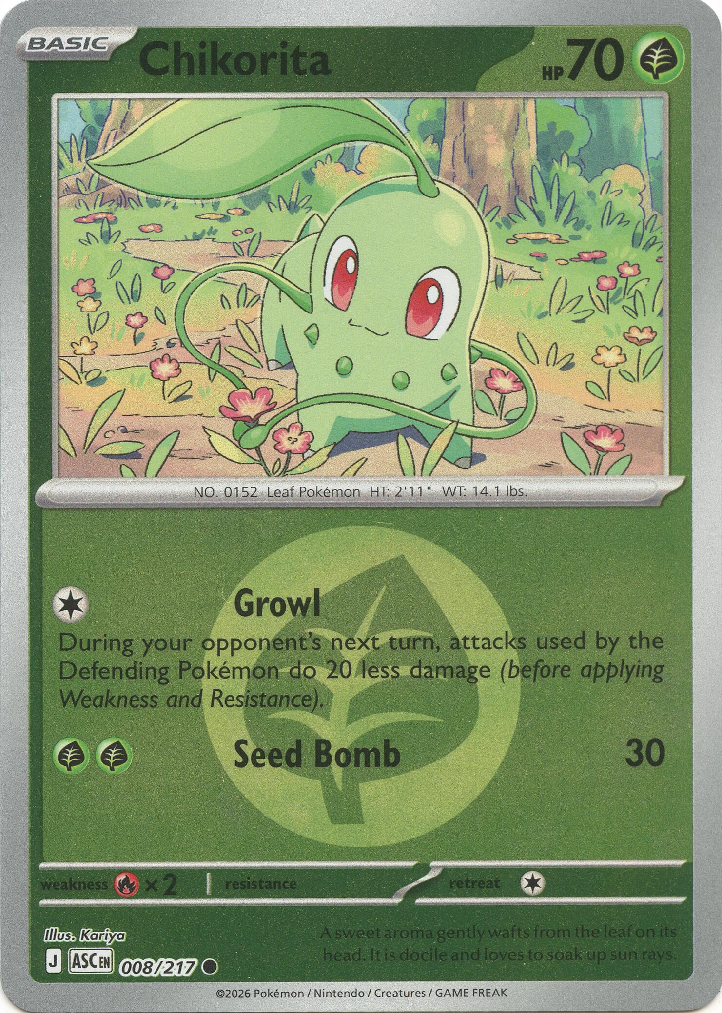 Chikorita (008/217) (Energy Symbol Pattern) [Mega Evolution: Ascended Heroes] | Gear Gaming Bentonville
