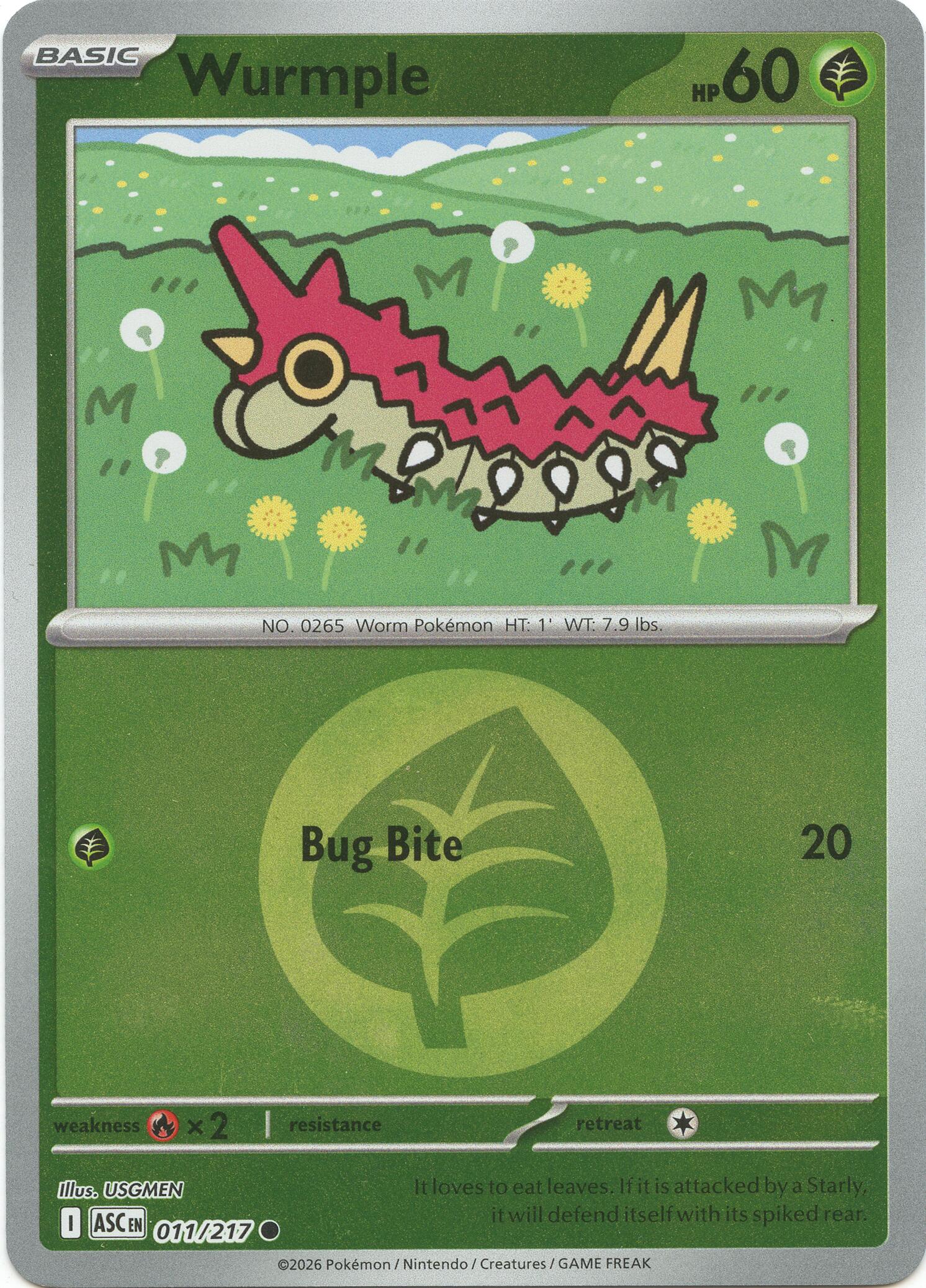 Wurmple (011/217) (Energy Symbol Pattern) [Mega Evolution: Ascended Heroes] | Gear Gaming Bentonville