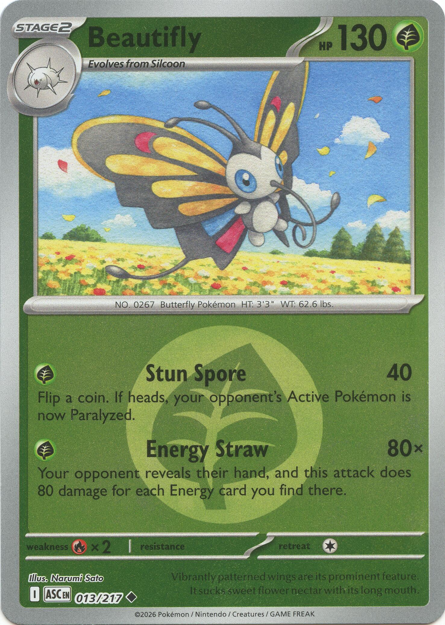Beautifly (013/217) (Energy Symbol Pattern) [Mega Evolution: Ascended Heroes] | Gear Gaming Bentonville